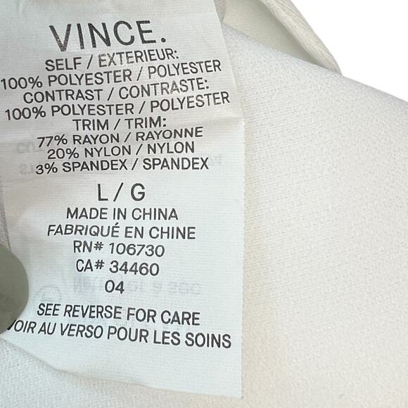 Vince Laser-cut Sleeveless Turtleneck Top Blouse New Buff White Size Large - Picture 11 of 13